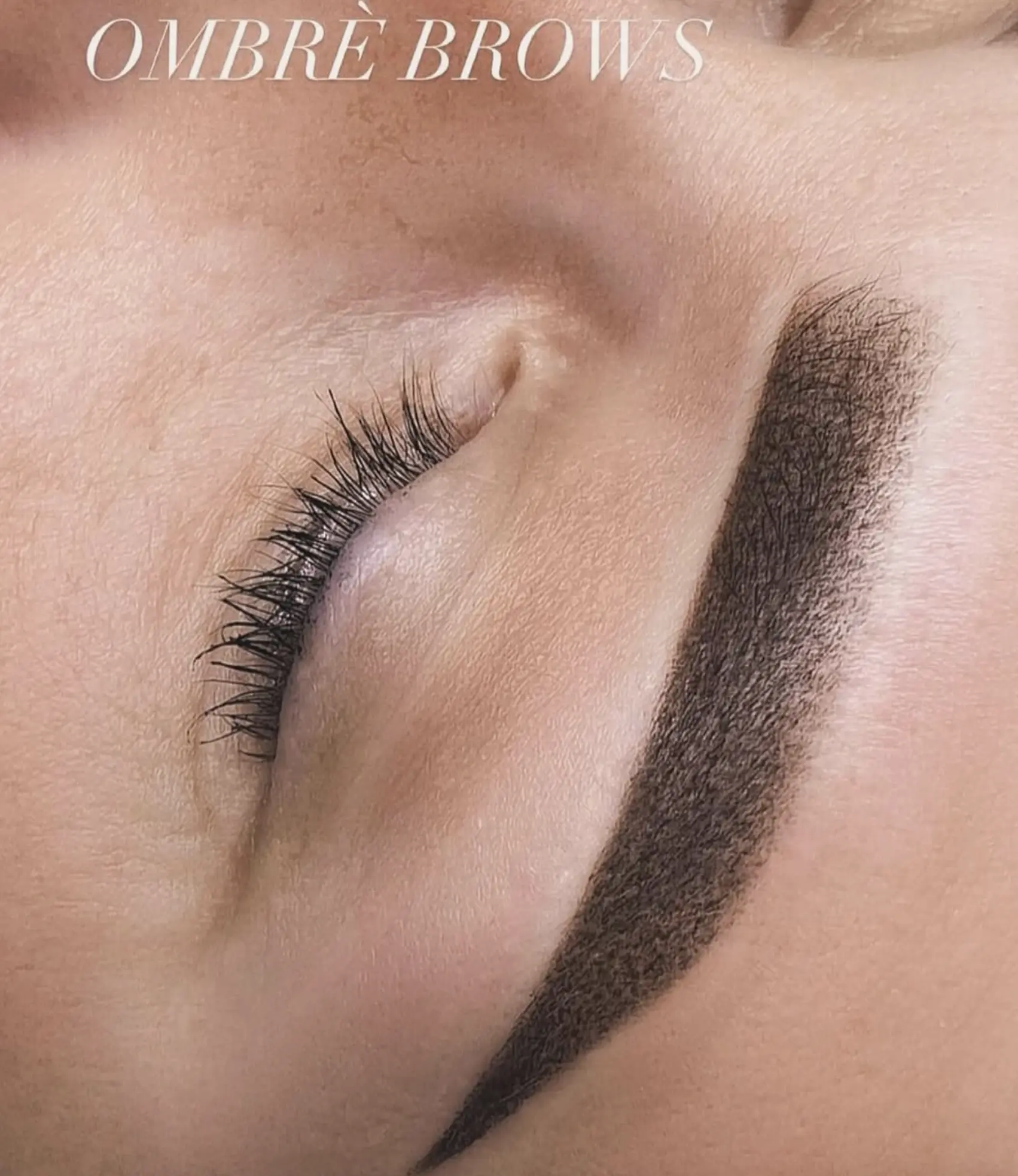 brow shape fixed with ombre powder brows